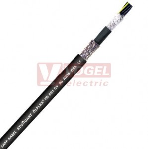 Ölflex FD 891 CY 300/500V 18G 0,75 stíněný kabel, vysoce flexibilní, do energet.řetězů, černý vnější plášť z PVC, černé čísl.žíly se zl/žl, s certifikací UL/cUL AWM (1027118
