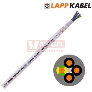 Ölflex Classic 110 CY 300/500V  3G  2,5 kabel stíněný flexibilní, číslovaný se ze/žl, trasparent.plášť (1135403)