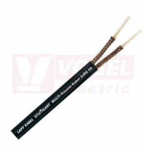 Kabel koaxiální vícenásobný 2 x RG 59 B/U, černý plášť z PVC, impedance 75Ohm (2170056)