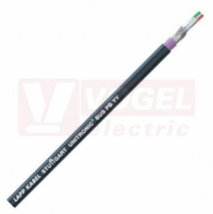 PROFIBUS Unitronic BUS PB YY 1x2x0,64 kabel datový, stíněný, použití venku/do země, dvojitý vnější plášť z PVC, vnitřní plášť VT 7,5mm, vnější plášť ČE 9,5mm, CU oplet a AL kašírovaná plast.folie, kontrukce Fast Connect (2170236)