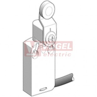 XCMD2117L1  Polohový spínač miniaturní Universal Osiconcept, kovový, páka s kladkou s ocel. kuličkou, 1Z+1V, s mžik.funkcí, konektor s kabelem 1m, IP66