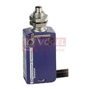 XCMD21F0L2  Polohový spínač miniaturní Universal Osiconcept, kovový čep M12, 1Z+1V, s mžik.funkcí, konektor s kabelem 2m, IP66