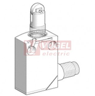 XCMD21F2M12 Polohový spínač miniaturní Universal Osiconcept, kovový, 1V+1Z, čep s ocel.kladkou, hlavice se závitem M12 s mžik.funkcí, konektor M12/4pin/vidlice, IP66