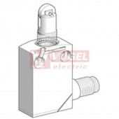 XCMD21F2M12 Polohový spínač miniaturní Universal Osiconcept, kovový, 1V+1Z, čep s ocel.kladkou, hlavice se závitem M12 s mžik.funkcí, konektor M12/4pin/vidlice, IP66