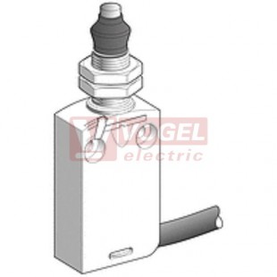 XCMD21G1L1  Polohový spínač miniatruníUniversal Osiconcept, kovový, 1Z+1V, ovl.kovový čep s elast. těsněním, s mžik.funkcí, konektor s kabelem 1m, IP66