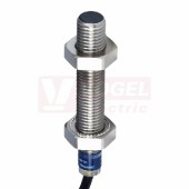 XS508B1NAL5 Indukční čidlo M8, mosaz, Sn=1,5mm, 12…24VDC, délka těla 33mm, stíněný, NPN/NO, kabel 5m, IP67