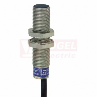 XS512B1DBL2 Indukční čidlo M12, mosaz, Sn=2mm, 12…48VDC, délka těla 50mm, kabel 2m, stíněný, NC, LED žlutá, IP67/69K