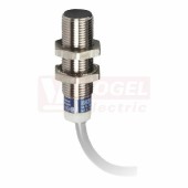 XS512B1PAL5 Indukční čidlo M12, mosaz, Sn=2mm, 12…24VDC, délka těla 35mm, kabel 5m, stíněný, PNP/NO, LED žlutá, IP67/69K