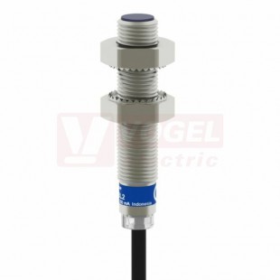 XS608B1PBL5 Indukční čidlo M8, nerez, Sn=2,5mm, 12…48VDC, kabel 5m, délka těla 50mm, stíněný, PNP/NC, IP67