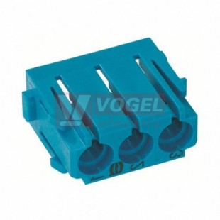 09140034501 vložka konektoru modrá, pro 3 pneumatické kontakty vnitř.průměr 4,  3,  1.6mm (pro V i Z) (Han Modular)