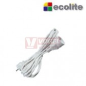 Prodlužovák  1 zás. 10m Ecolite (FX1-10) bílý 250VAC/10A, kabel  PVC 3x1,0mm2