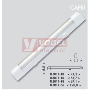 Svítidlo 1x  18W TL3011-18 CAPRI G13 IP20, pod kuchyňskou linku BÍ včetně zářivky