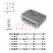 D2,5/8 (BS 2/8) svorka bezšroubová, šedá 8x0,75-2,5mm2, 450V/25A