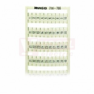 209-766 popisovací štítek s potiskem 1-50 WAG0 (1karta=100 štítků=2x 1-50) WAGO