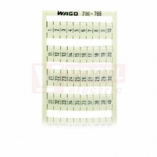 209-766 popisovací štítek s potiskem 1-50 WAG0 (1karta=100 štítků=2x 1-50) WAGO