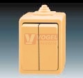 Spínač IP44 5    3553-05929 D béžový plast, přepínač sériový 10A/250VAC Praktik