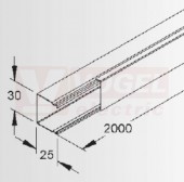 LLK 26.030 kanál s víkem, 26x30x2000mm, ocel, pozink, s děrováním dna (NIEDAX)