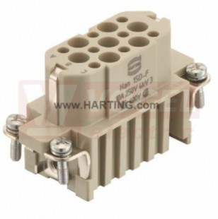 09210153101 Han A konektor 15pin, Z, 10A/250V, vel.10A, Crimp., Han D, 0,14-2,5mm2