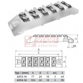6313-14 MP svorkovnice keramická, 4x4mm2/400V, IP00, mont.rozteč 64mm