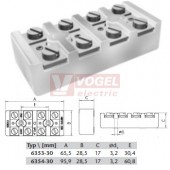 6353-30 svorkovnice keramická, 4x4mm2/400V, IP00, mont.rozteč 30,4mm