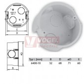 6400-10  Krabice univerzální pr.71/hl.32mm (spojovací vodorov.) (KU 68/1)