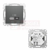SDD114404 Sedna D/E - Dvojitá USB A+C nabíječka 3A/45W, Antracit