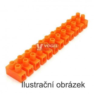 TB-6MMPE svorkovnice lámací, oranžová, 12x6,0mm2, 400V, mosazná vložka, pro tvrdé dráty nebo laněné vodiče s dutinkou, délka 130mm