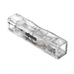2773-2401 PUSH WIRE průchozí instalační svorka, plný vodič 0,75 … 4 mm² / laněný vodič 1,5 … 4 mm², transparentní, okolní teplota: max. 85 °C