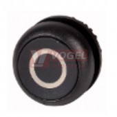 M22S-DR-S-X0 Ovládací hlavice tlačítka, zapuštěné tlačítko, s aretací, kroužek černý, černá O (216633)