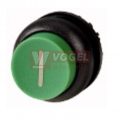 M22S-DRH-G-X1 Ovládací hlavice tlačítka, zvýšené tlačítko, s aretací, kroužek černý, zelená I (216678)