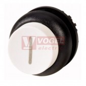 M22S-DRH-W-X1 Ovládací hlavice tlačítka, zvýšené tlačítko, s aretací, kroužek černý, bílá I (216682)