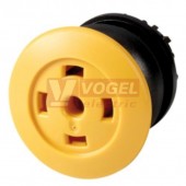 M22S-DP-Y-X Tlačítko hřibové, bez aretace, kroužek černý, bez štítku, hřib žlutá (216739)