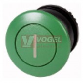 M22S-DRP-G-X1 Tlačítko hřibové, s aretací, kroužek černý, štítek zelená I, hřib zelená (216754)