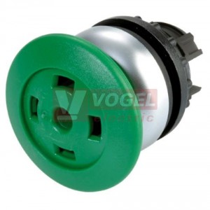 M22-DRP-G-X Tlačítko hřibové, s aretací, kroužek titan, bez štítku, hřib zelená (216765)