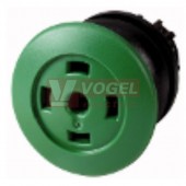 M22S-DRP-G-X Tlačítko hřibové, s aretací, kroužek černý, bez štítku, hřib zelená (216767)