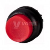 M22S-DRLH-R Ovládací hlavice tlačítka, prosvětlené, zvýšené, s aretací, kroužek černý, červená (216792)