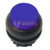 M22S-DRLH-B Ovládací hlavice tlačítka, prosvětlené, zvýšené, s aretací, kroužek černý, modrá (216803)