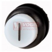 M22S-DRLH-W-X1 Ovládací hlavice tlačítka, prosvětlené, zvýšené, s aretací, kroužek černý, I bílá (216811)