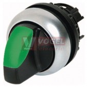M22-WLK-G Ovládací hlavice přepínače, prosvětlená, 2 polohové, bez aretace, kroužek titan, 40st, zelená (216816)