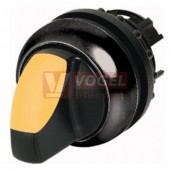 M22S-WLK-Y Ovládací hlavice přepínače, prosvětlená, 2 polohové, bez aretace, kroužek černý, 40st, žlutá (216819)