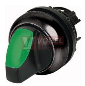 M22S-WRLK-G Ovládací hlavice přepínače, prosvětlená, 2 polohové, s aretací, kroužek černý, 60st, zelená (216828)