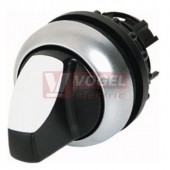 M22-WRLK3-W Ovládací hlavice přepínače, prosvětlená, 3 polohové, s aretací, kroužek titan, 60st, bílá (216843)