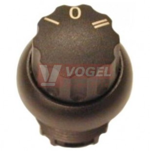 M22S-W3 Ovládací hlavice přepínače, otočná hlavice, bez aretace, kroužek černý, 40st, I-O-II (216862)