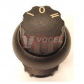 M22S-WR3 Ovládací hlavice přepínače, otočná hlavice, s aretací, kroužek černý, 60st, I-O-II (216864)