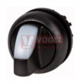 M22S-WK3 Ovládací hlavice přepínače, otočný úchyt, bez aretace, kroužek černý, 40st, I-O-II (216871)