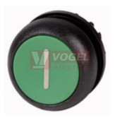 M22S-DRL-G-X1 Ovládací hlavice tlačítka, prosvětlené, zapuštěné, s aretací, kroužek černý, I zelená (216960)