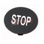 M22-XDP-S-GB0 Tlačítková výplň do hřibového tlačítka, STOPP, černá (218282)