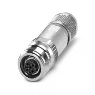 SACC-P12FSD-4PL-CM SH PN - Konektor PROFINET CAT5 (100 Mbit/s), 4-pólový, stíněná, Zásuvka přímo M12 Push-Pull, kódování: D, Pružinové připojení Push-Lock (1438183)