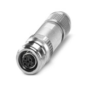 SACC-P12FSD-4PL-CM SH PN - Konektor PROFINET CAT5 (100 Mbit/s), 4-pólový, stíněná, Zásuvka přímo M12 Push-Pull, kódování: D, Pružinové připojení Push-Lock (1438183)