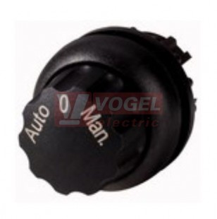 M22S-WR3-X94 Ovládací hlavice přepínače, otočná hlavice, s aretací, kroužek černý, 60st, AUTO-0-MAN (226839)